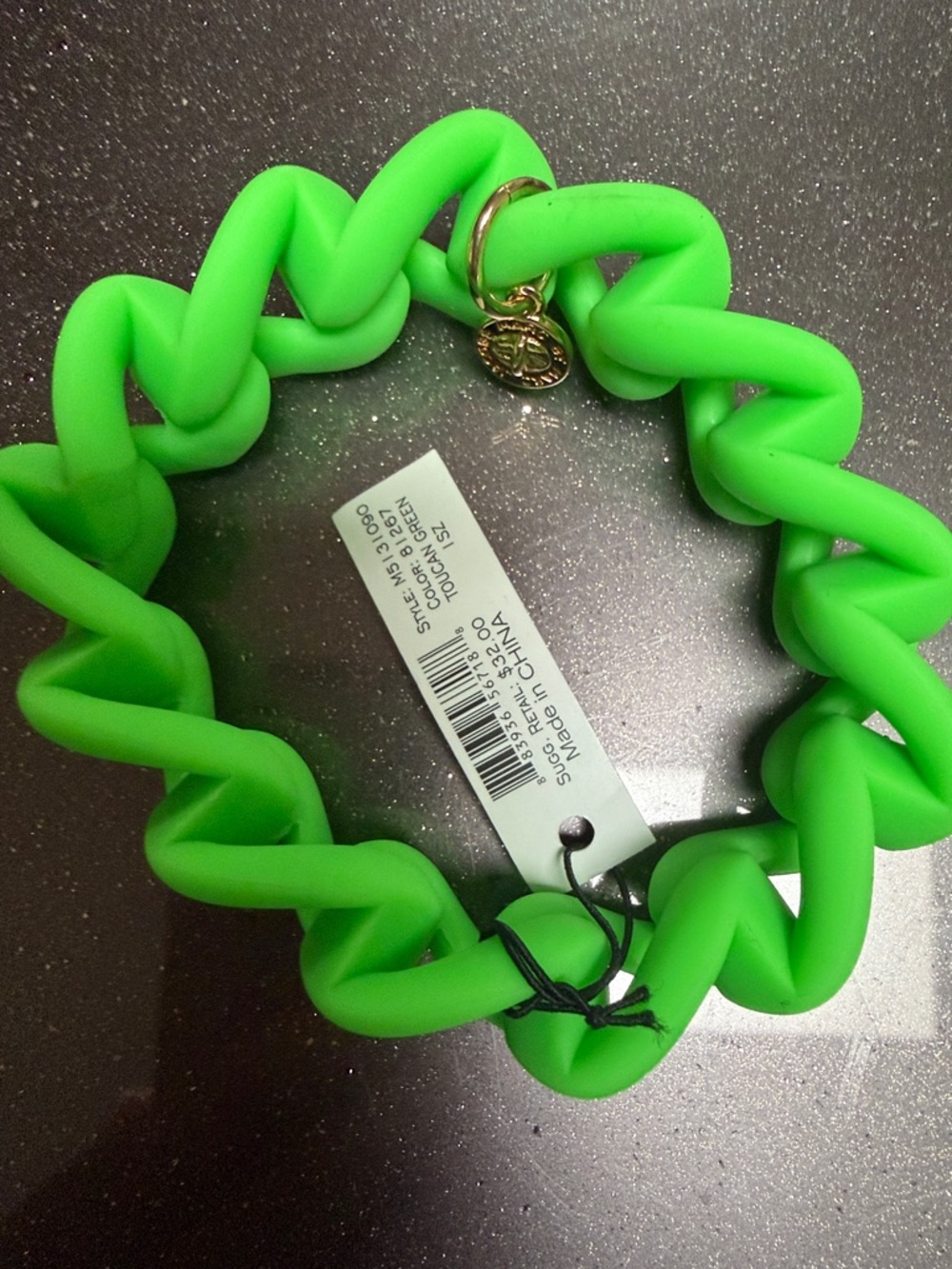 Marc by Marc Jacobs stretchy Neon Green Twist Link Bracelet
